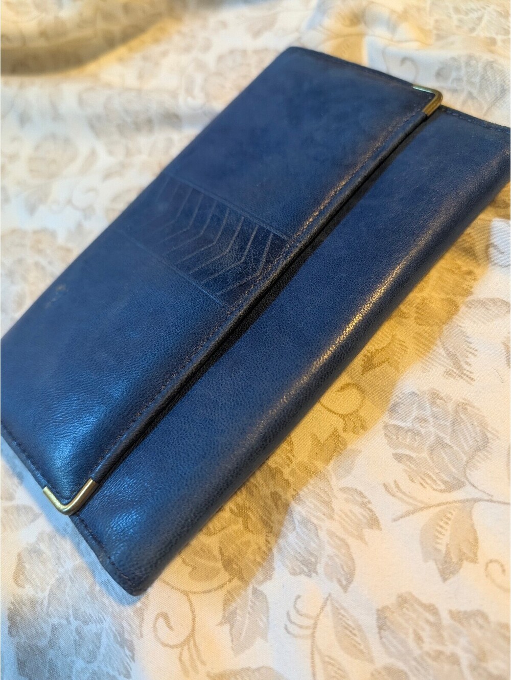 Princess Gardner Genuine Lambskin Leather Wallet Clutch in Blue